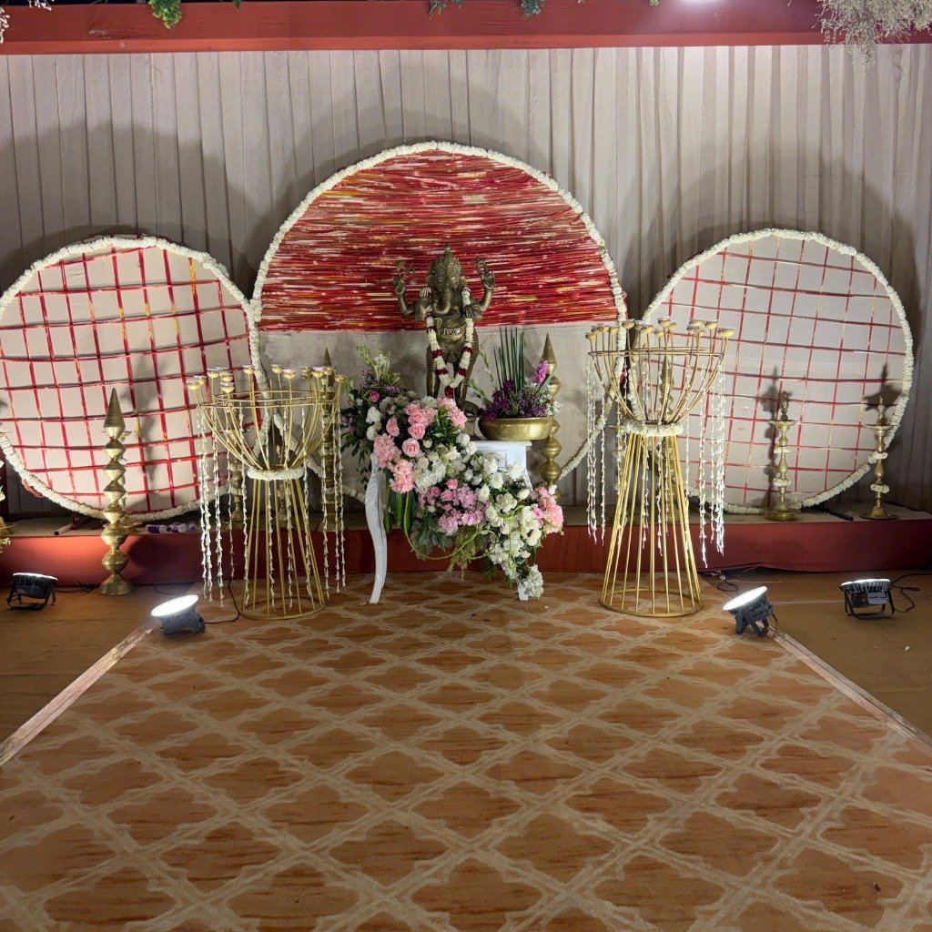 Traditional Wedding Ganesha Stage Setup